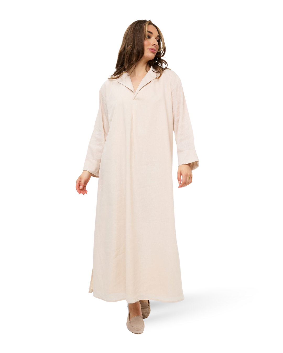 a line dress with sleeves wedding Simple A-line V-neck Open Back Long Sleeves Lace Wedding Dresses with  Split,MW410 main image 1