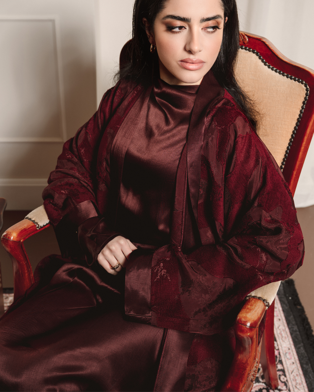 Signature Satin Dress - Deep Burgundy