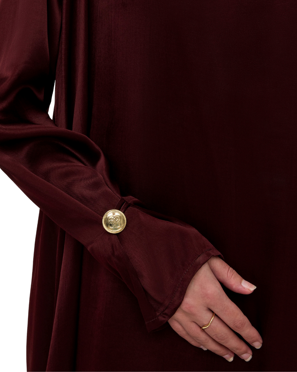 Signature Satin Dress - Deep Burgundy