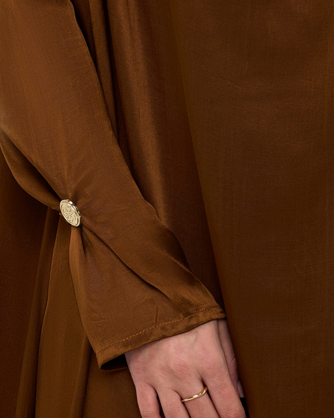 Signature Satin Dress - Golden Amber