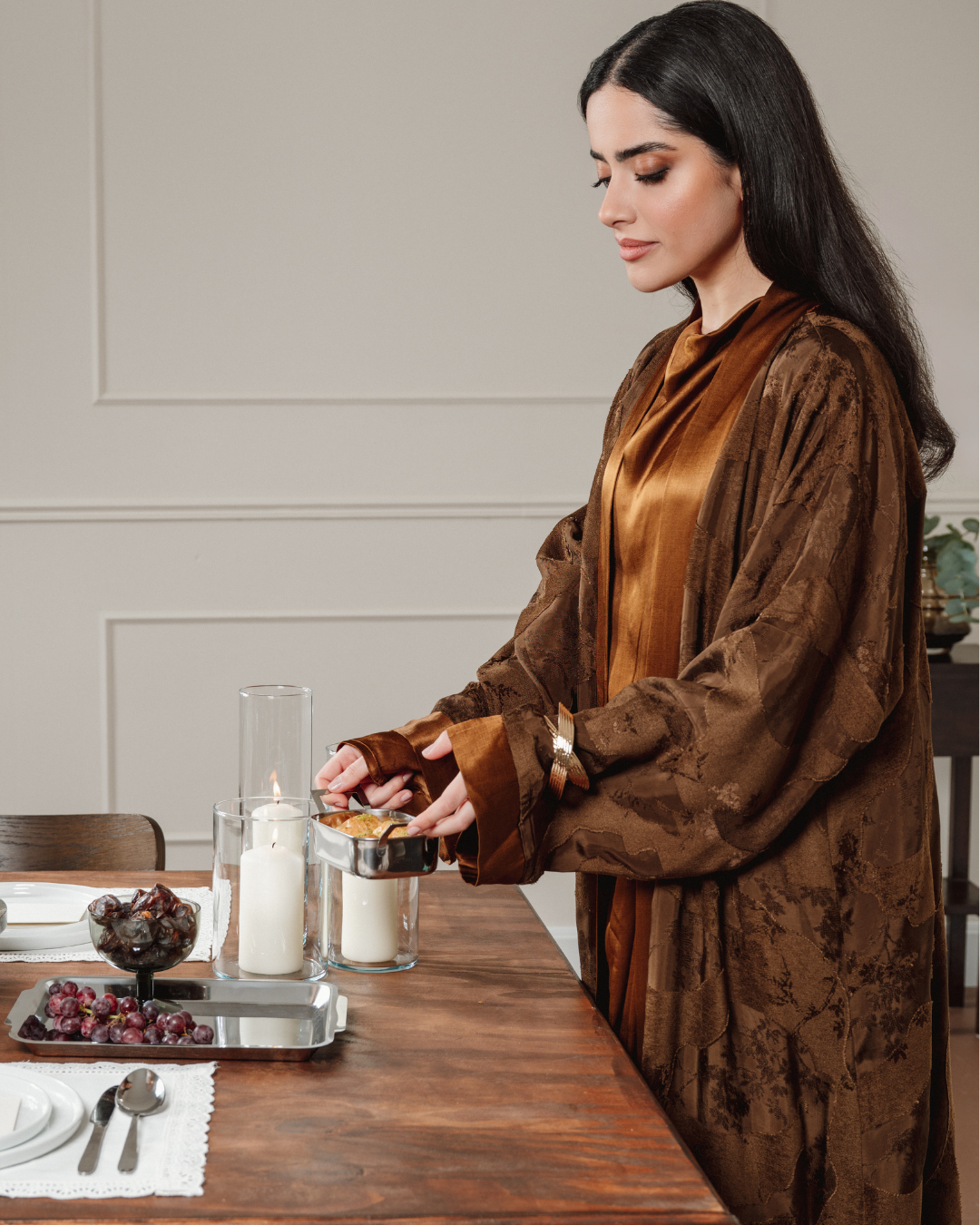 Signature Jaquard Kimono - Golden Amber