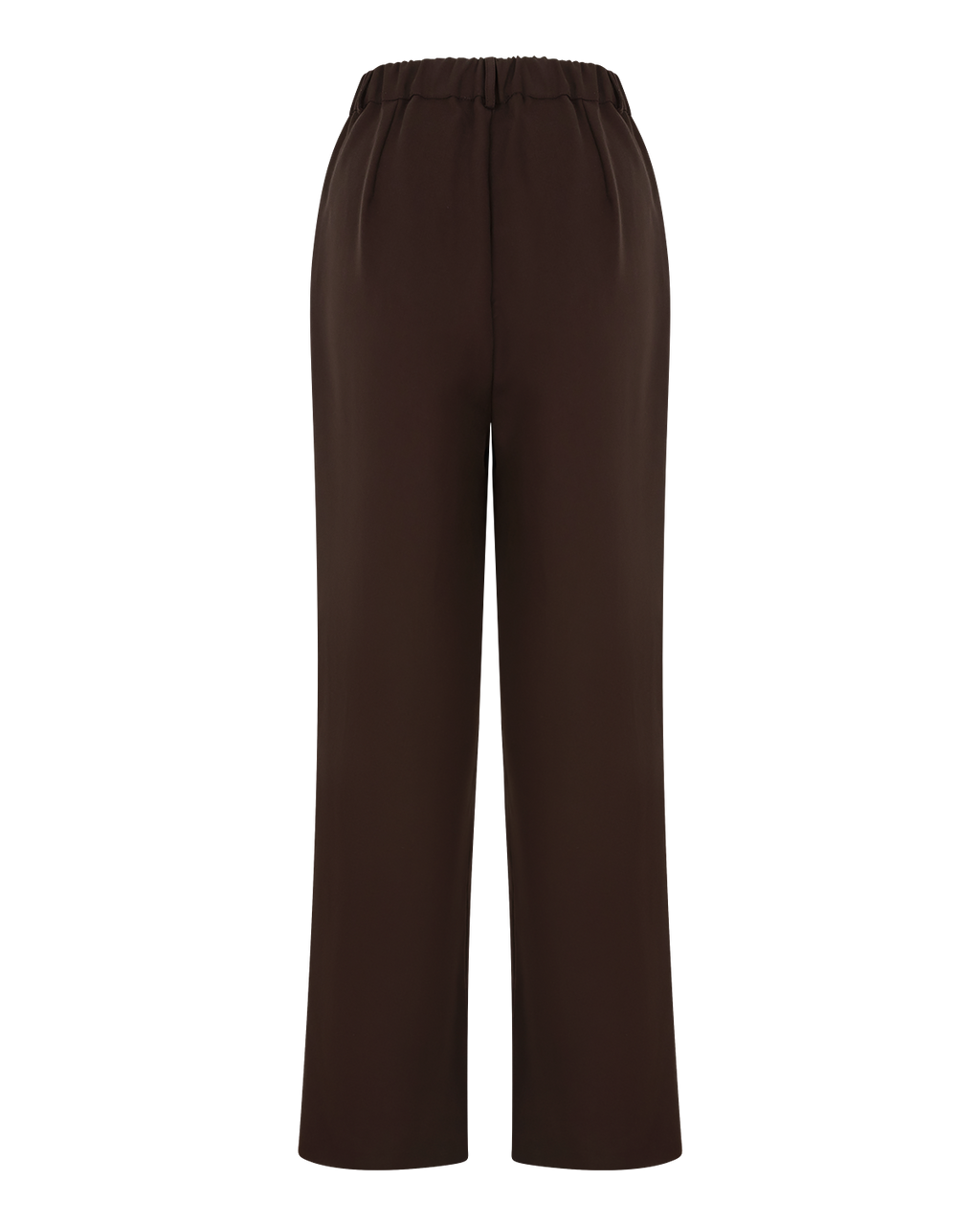 Tailored Straight-Leg Trousers in Chocolate Brown — back