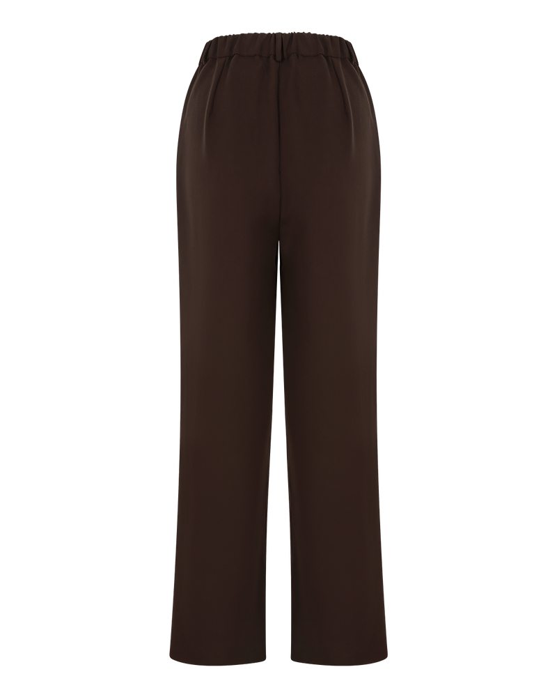 Tailored Straight-Leg Trousers - Chocolate Brown