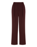 Tailored Straight-Leg Trousers in Burgundy — front