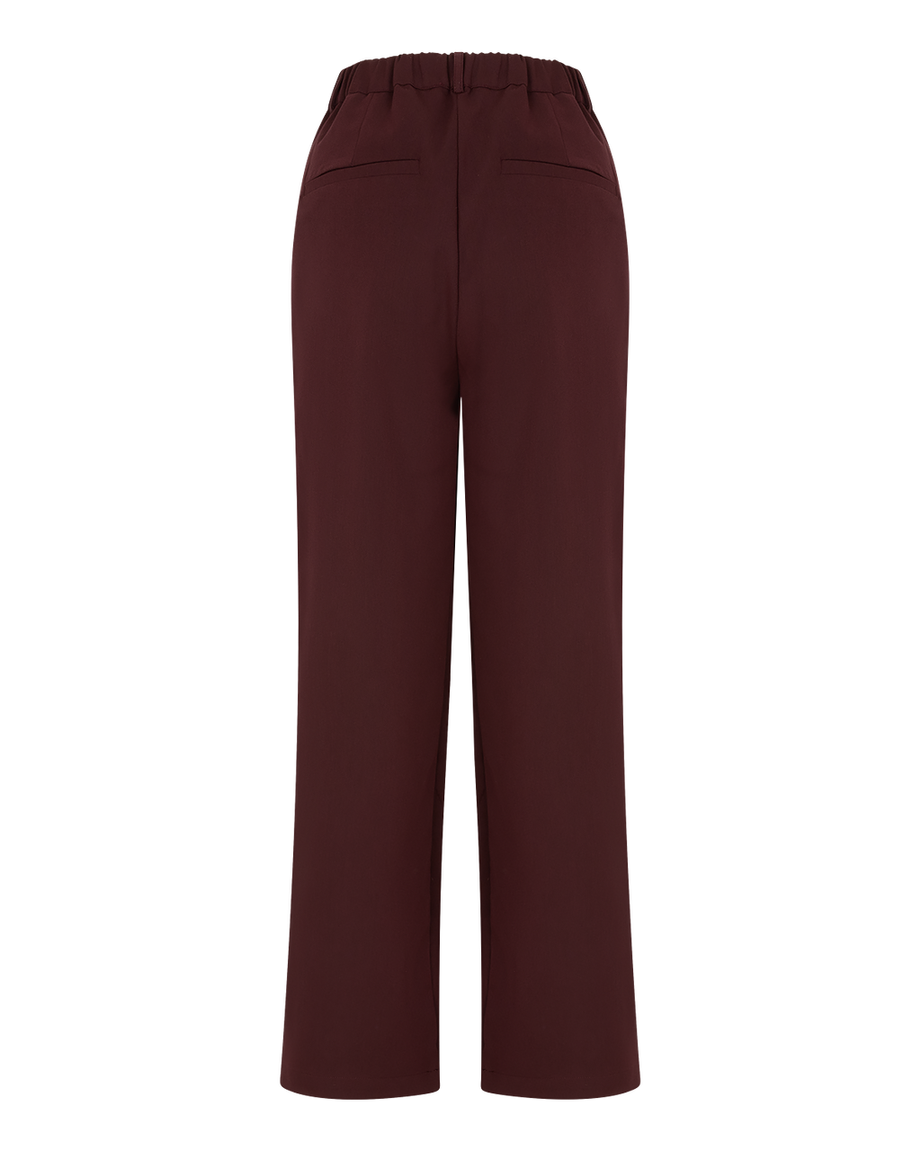 Tailored Straight-Leg Trousers in Burgundy — back