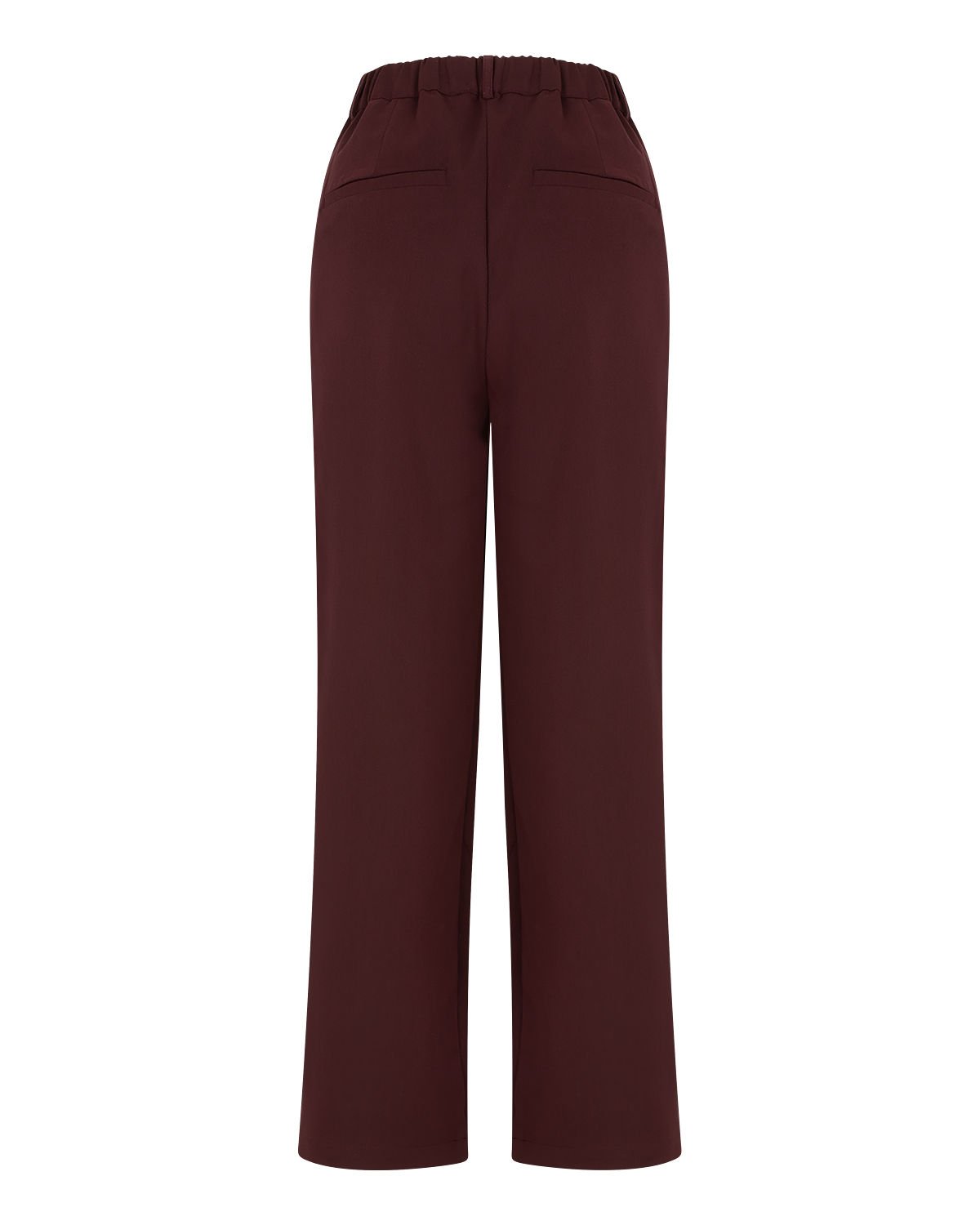 Tailored Straight-Leg Trousers in Burgundy — back