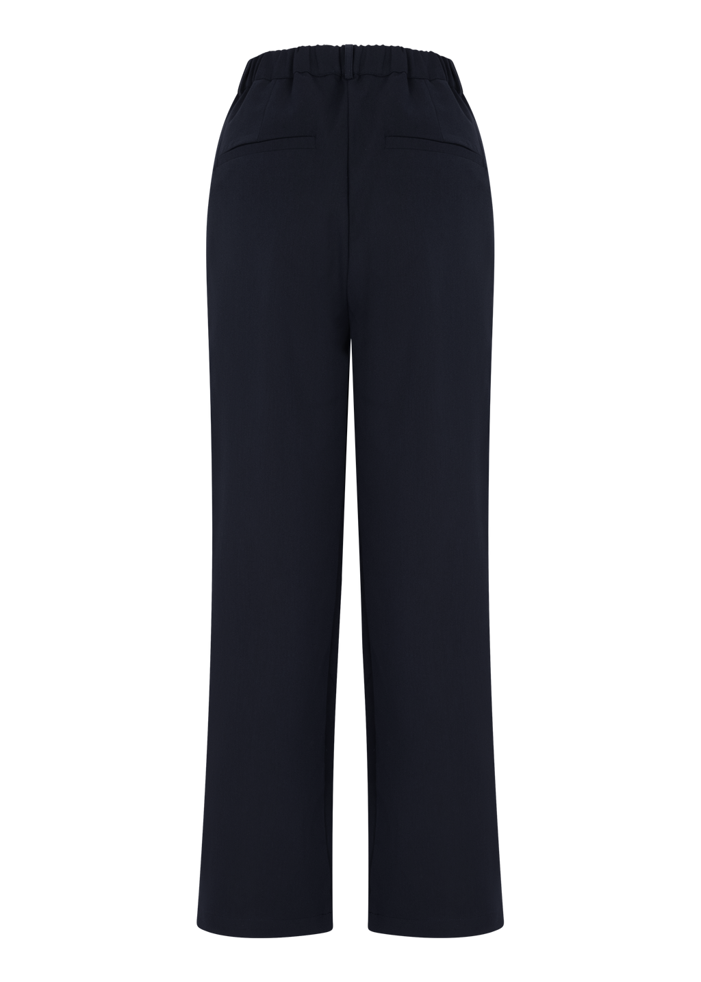 Tailored Straight-Leg Trousers - Navy Blue