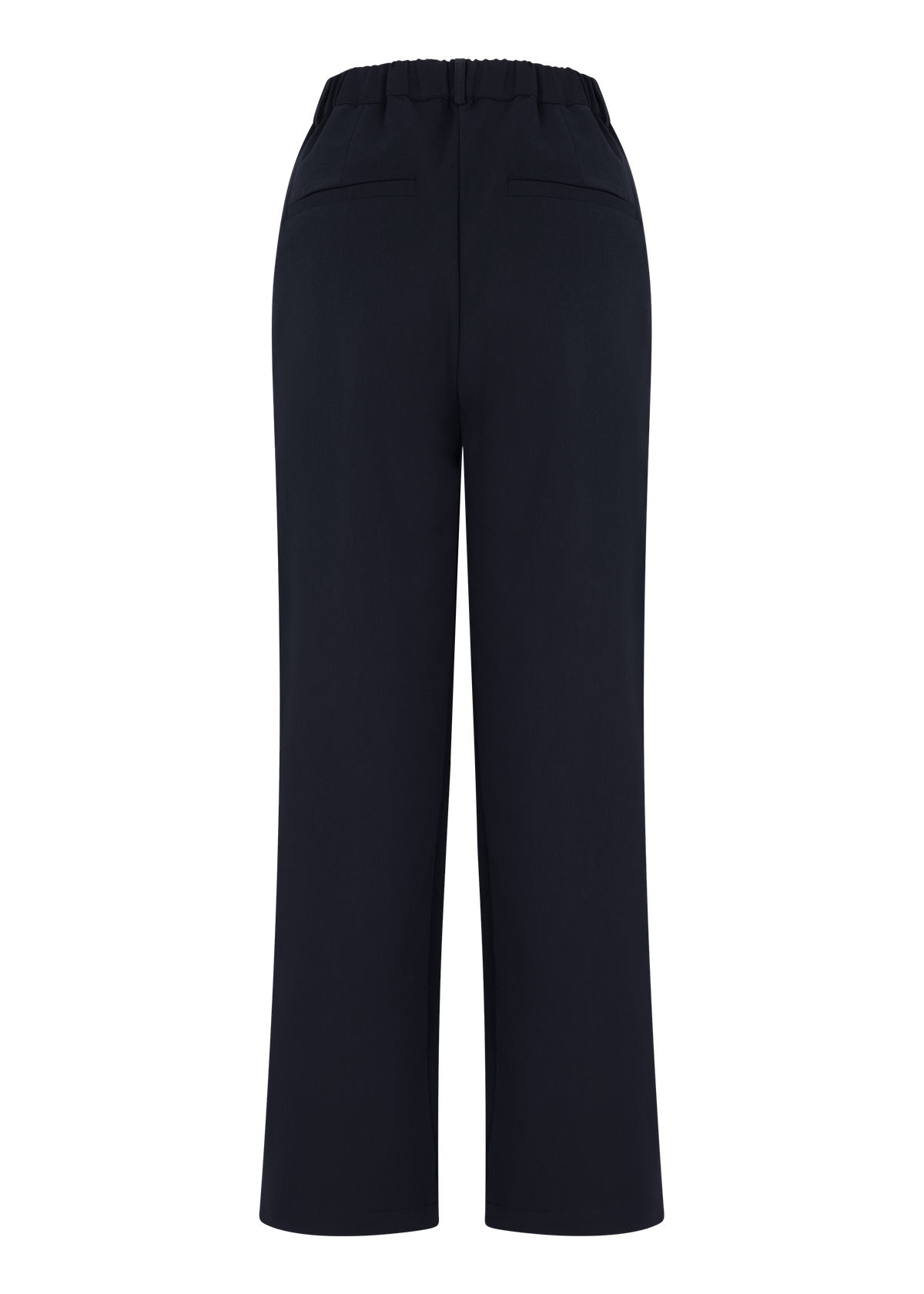 Tailored Straight-Leg Trousers - Navy Blue