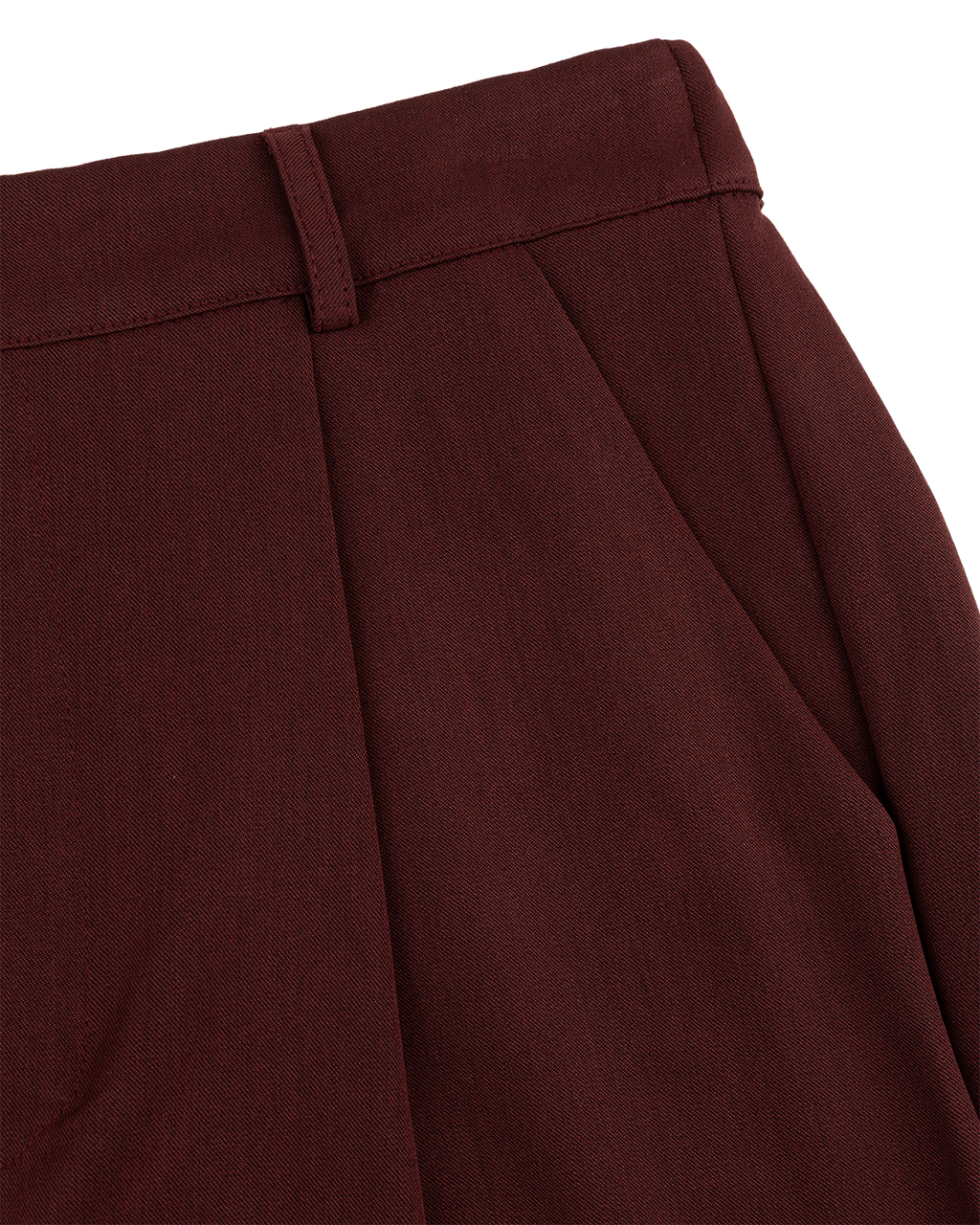 Tailored Straight-Leg Trousers in Burgundy — detail