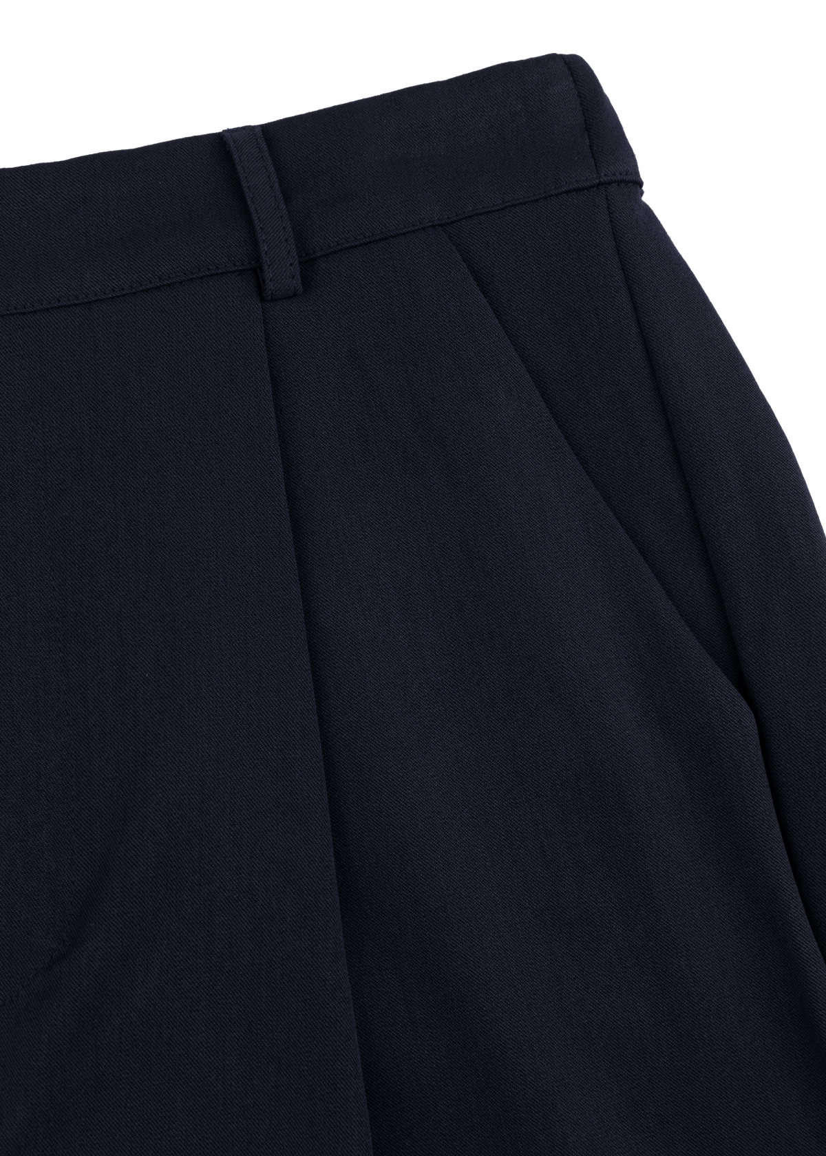Tailored Straight-Leg Trousers - Navy Blue