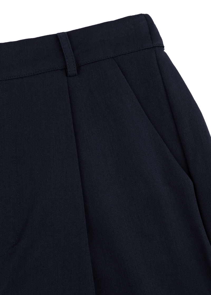 Tailored Straight-Leg Trousers - Navy Blue