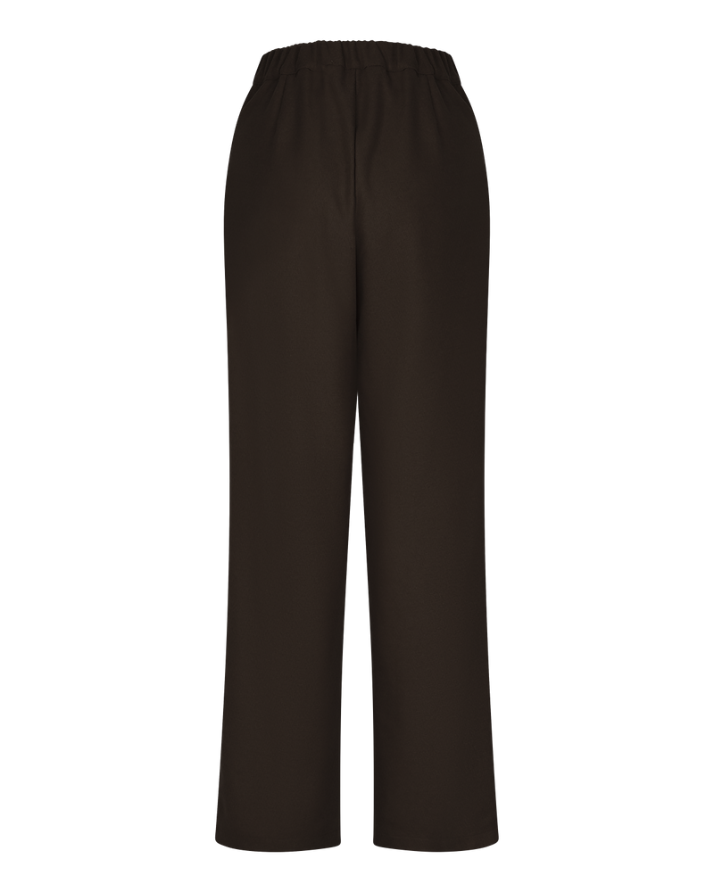 Pleated Wide-Leg Trousers - Chocolate Brown