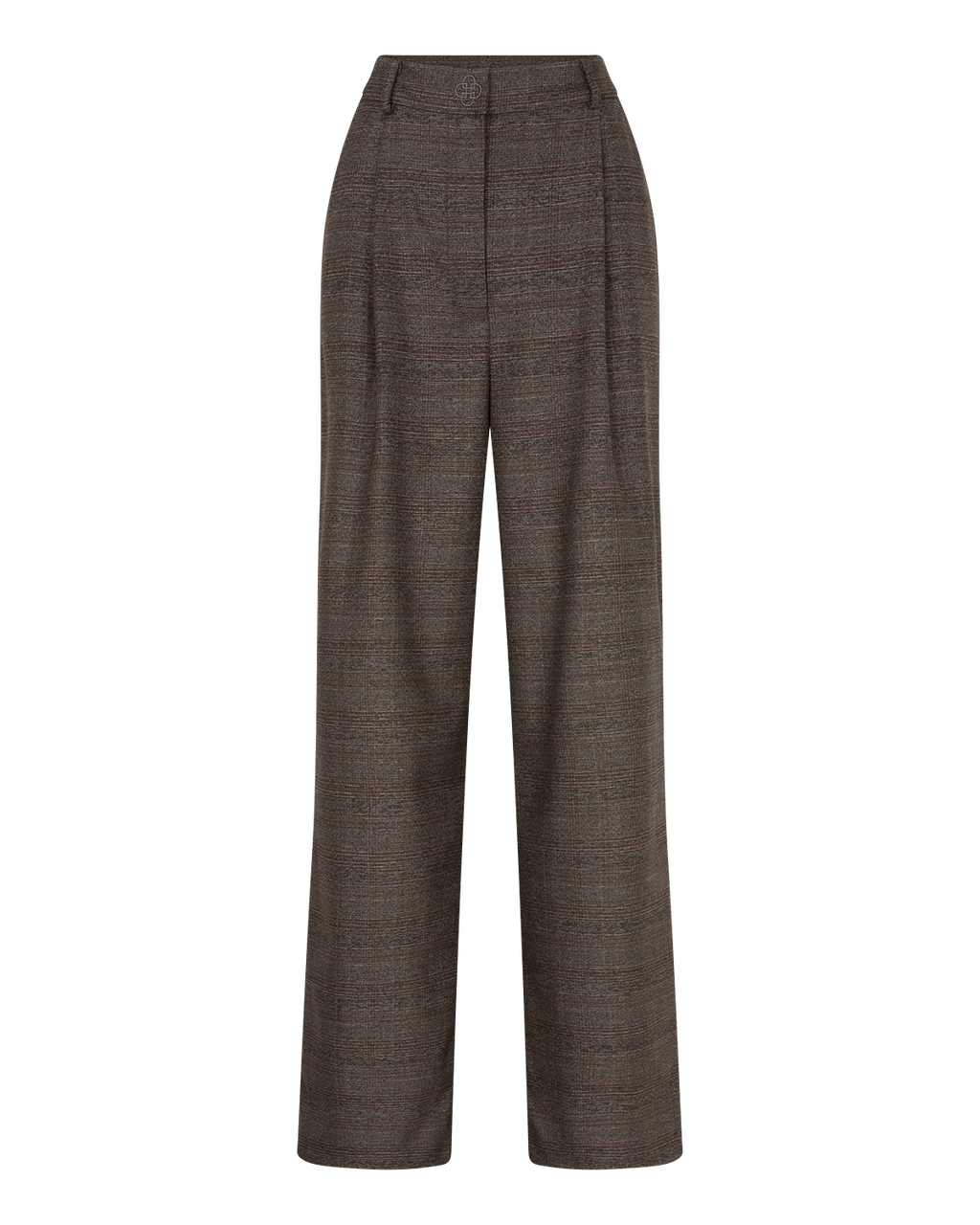 Checked Tailored Trousers in Grey — front