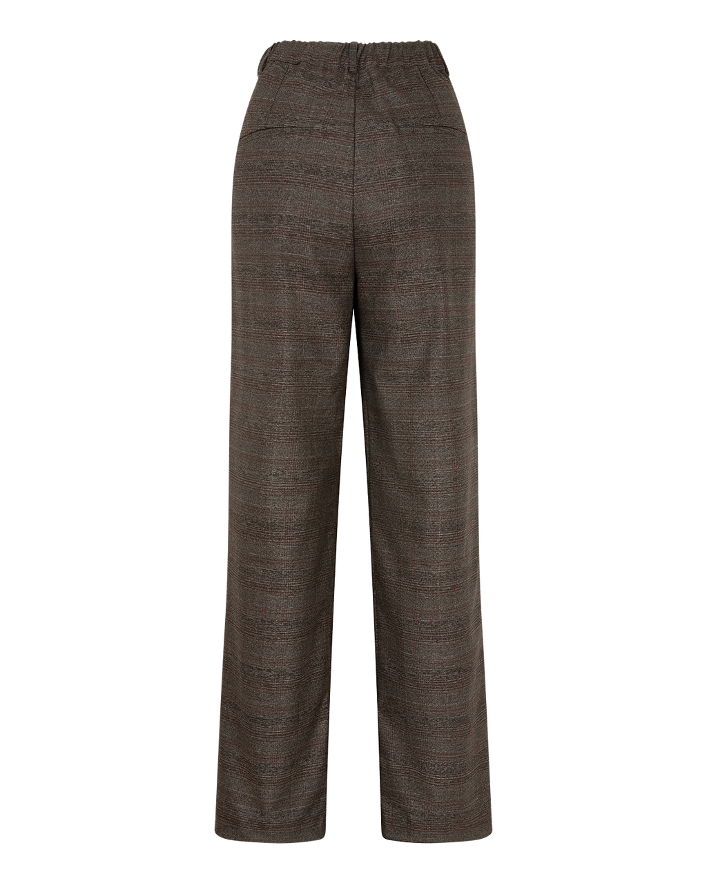 Checked Tailored Trousers in Grey — back