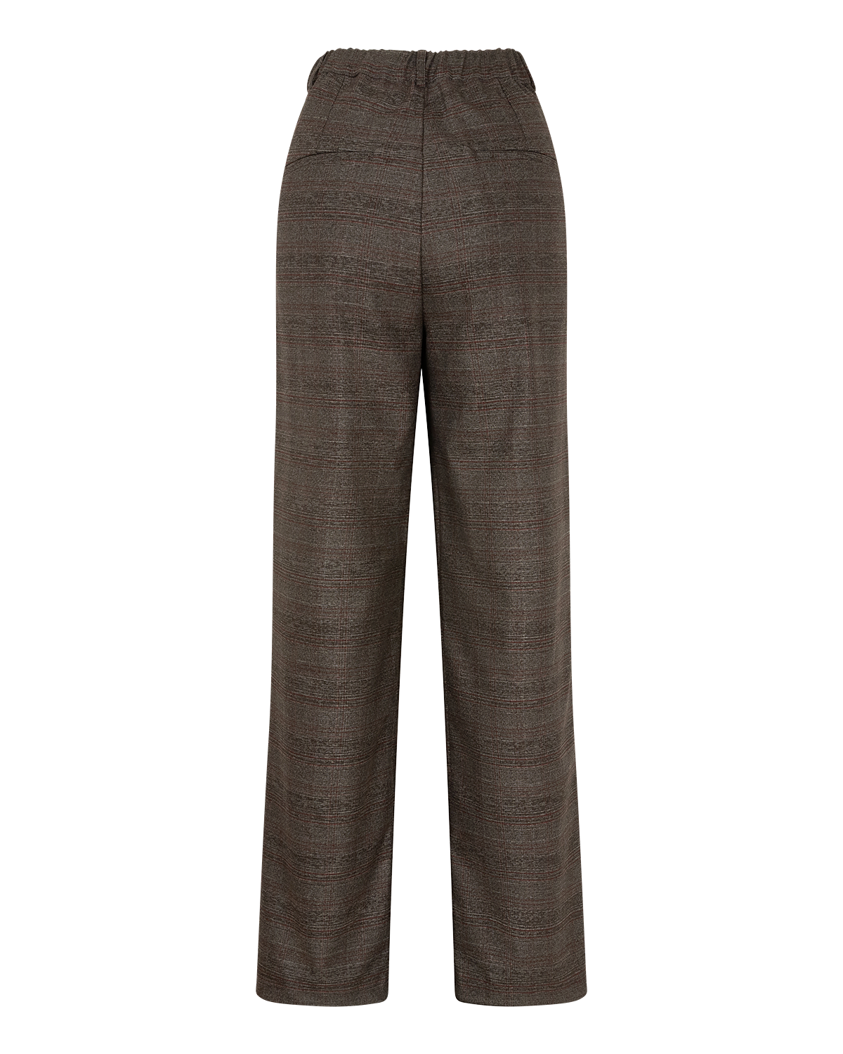Checked Tailored Trousers in Grey — back