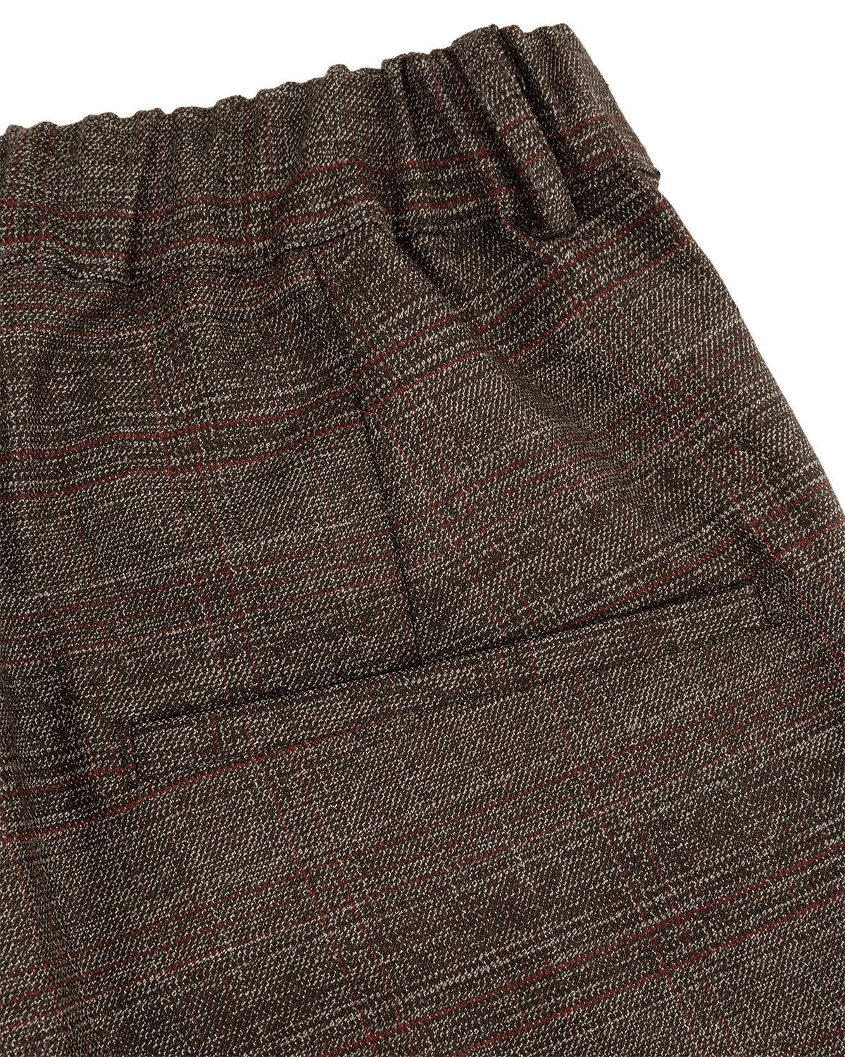 Checked Tailored Trousers in Grey — detail