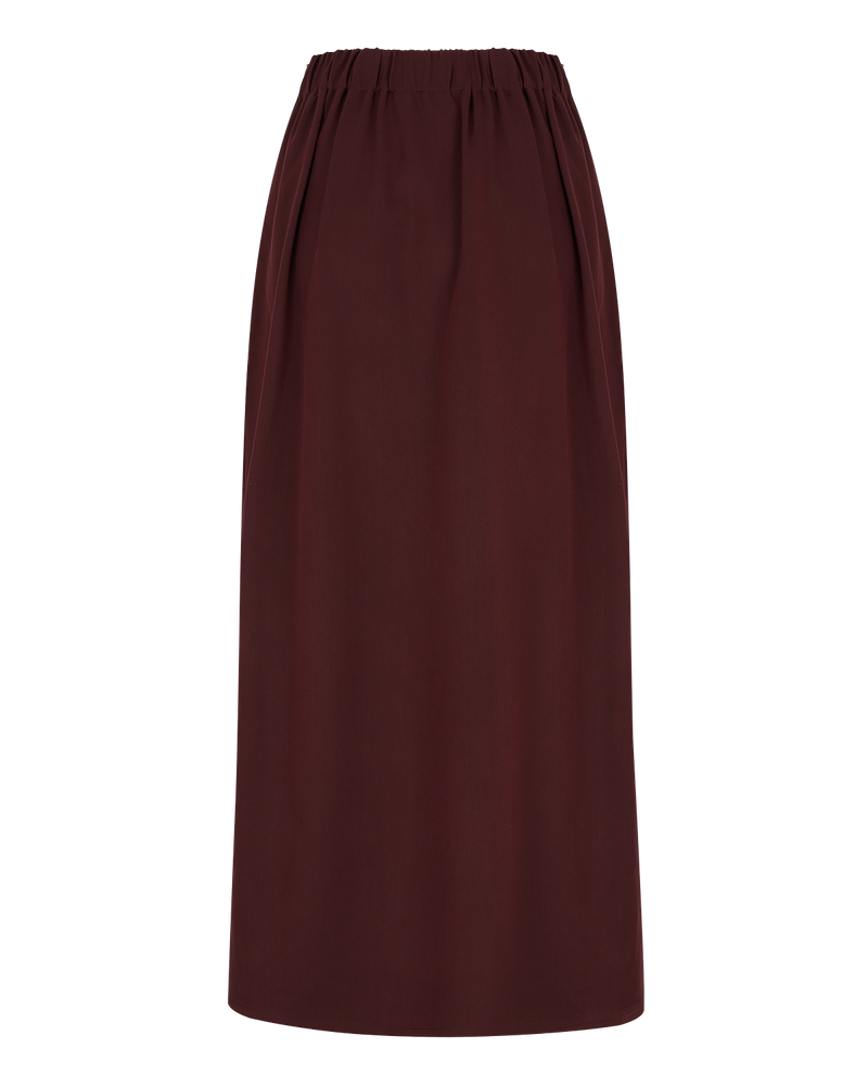 Asymmetric Wrap Maxi Skirt - Burgundy