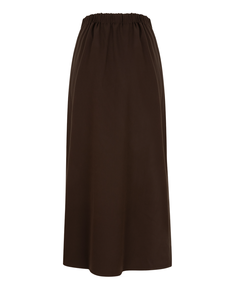 Asymmetric Wrap Maxi Skirt - Chocolate Brown
