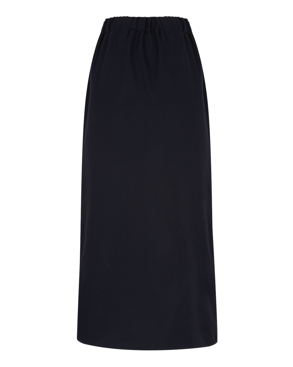 Asymmetric Wrap Maxi Skirt in Navy Blue — back