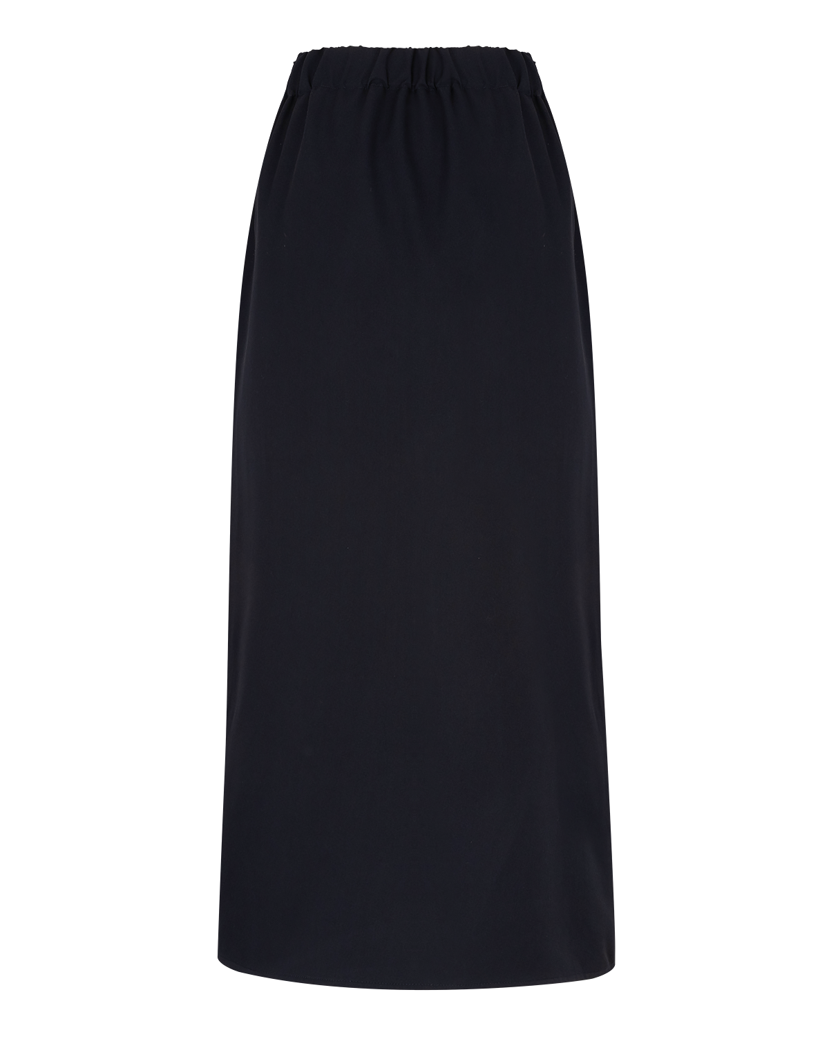 Asymmetric Wrap Maxi Skirt in Navy Blue — back
