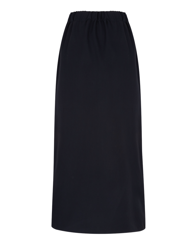 Asymmetric Wrap Maxi Skirt - Navy Blue