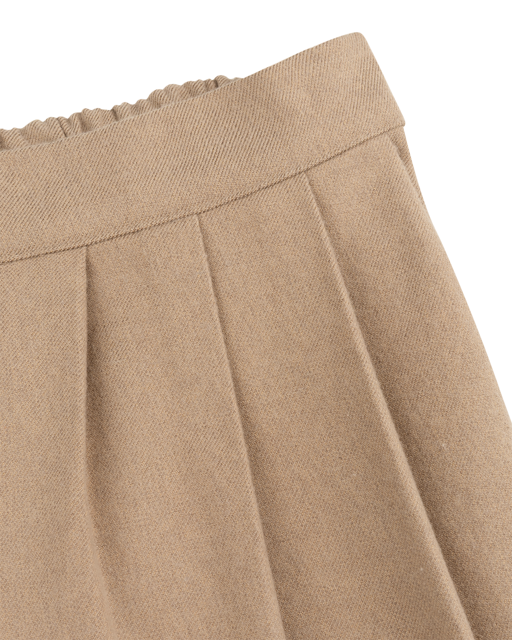 Pleated Wide-Leg Trousers in Beige — detail