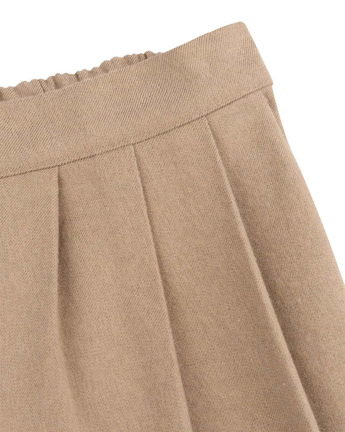 Pleated Wide-Leg Trousers in Beige — detail