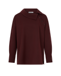 Asymmetric Collar Blouse in Burgundy — front