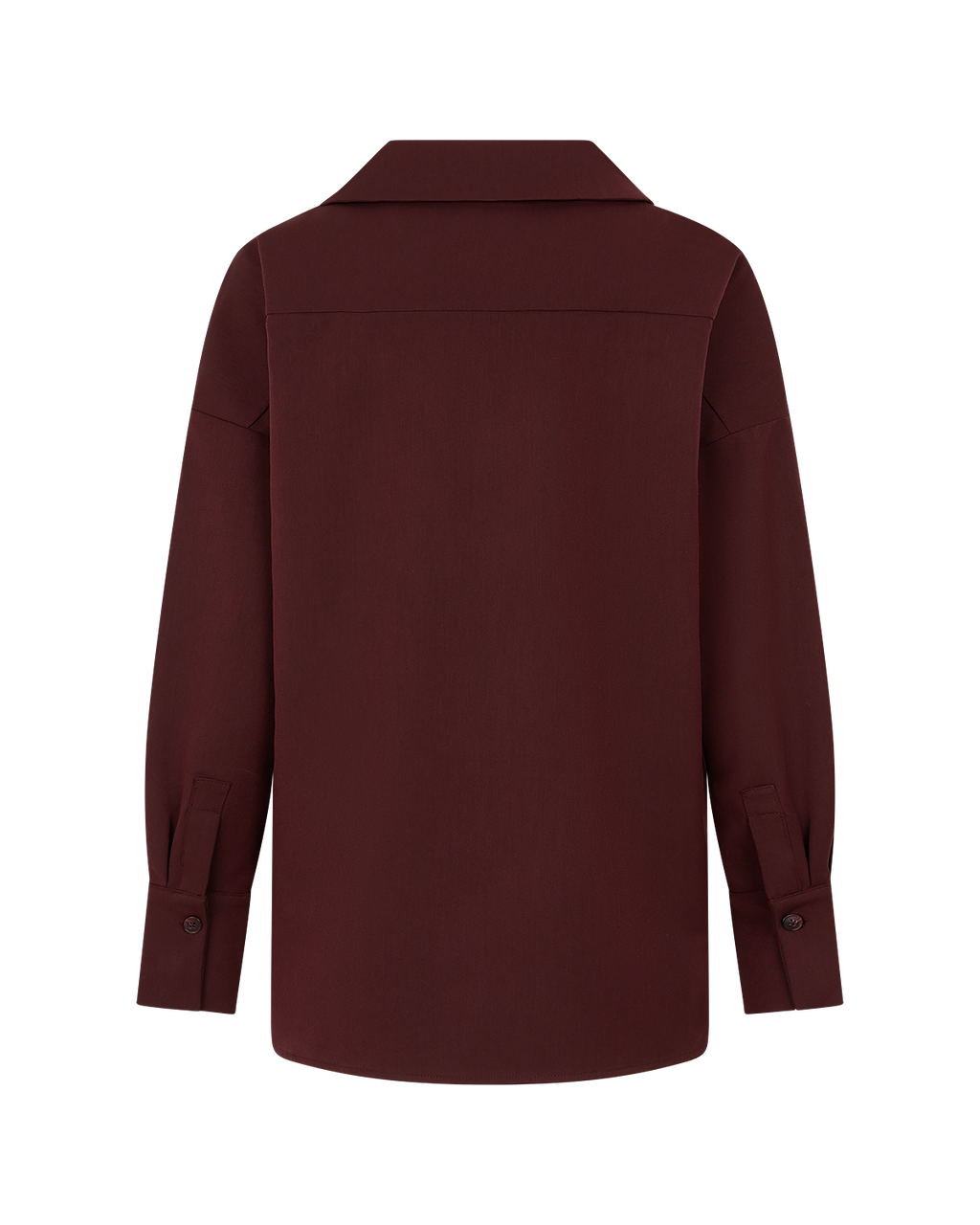 Asymmetric Collar Blouse in Burgundy — back