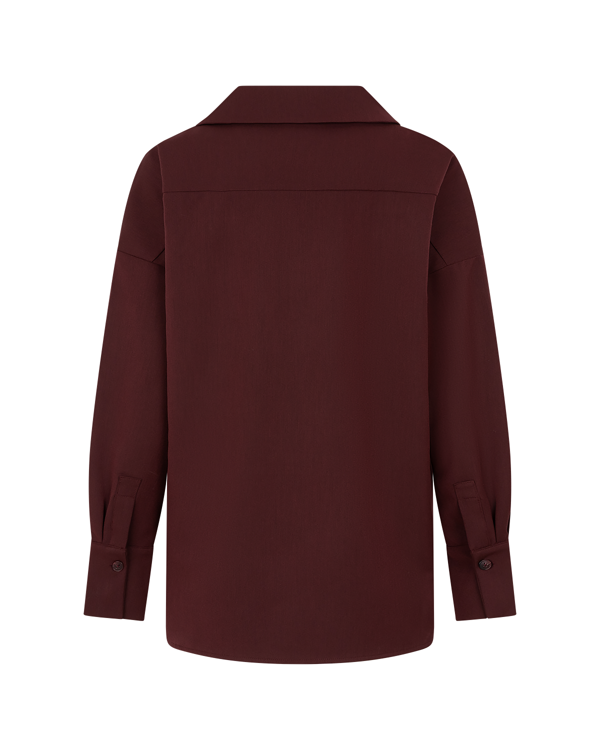 Asymmetric Collar Blouse in Burgundy — back