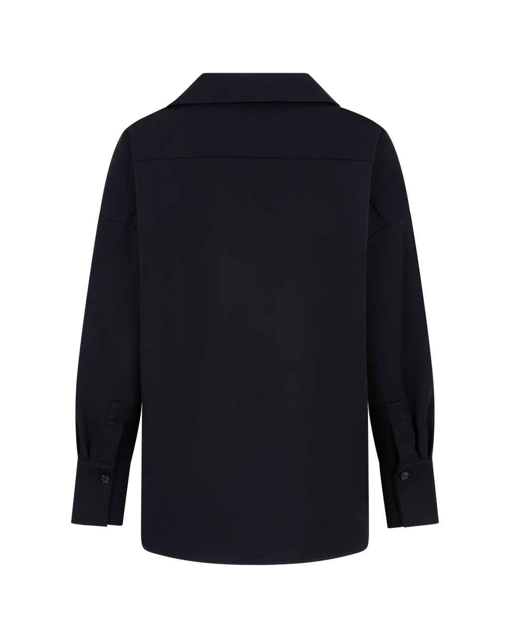 Asymmetric Collar Blouse in Navy Blue — back