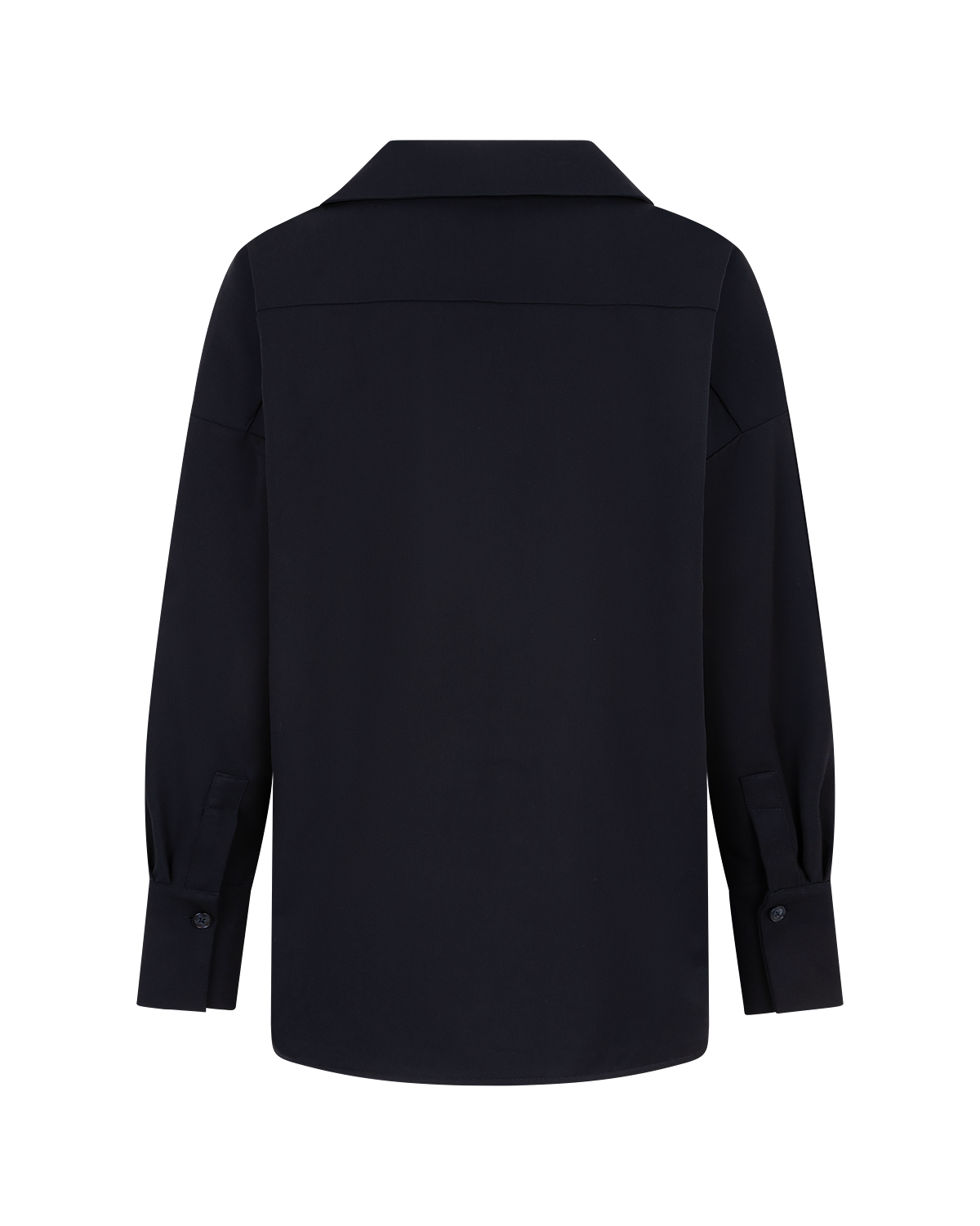 Asymmetric Collar Blouse in Navy Blue — back