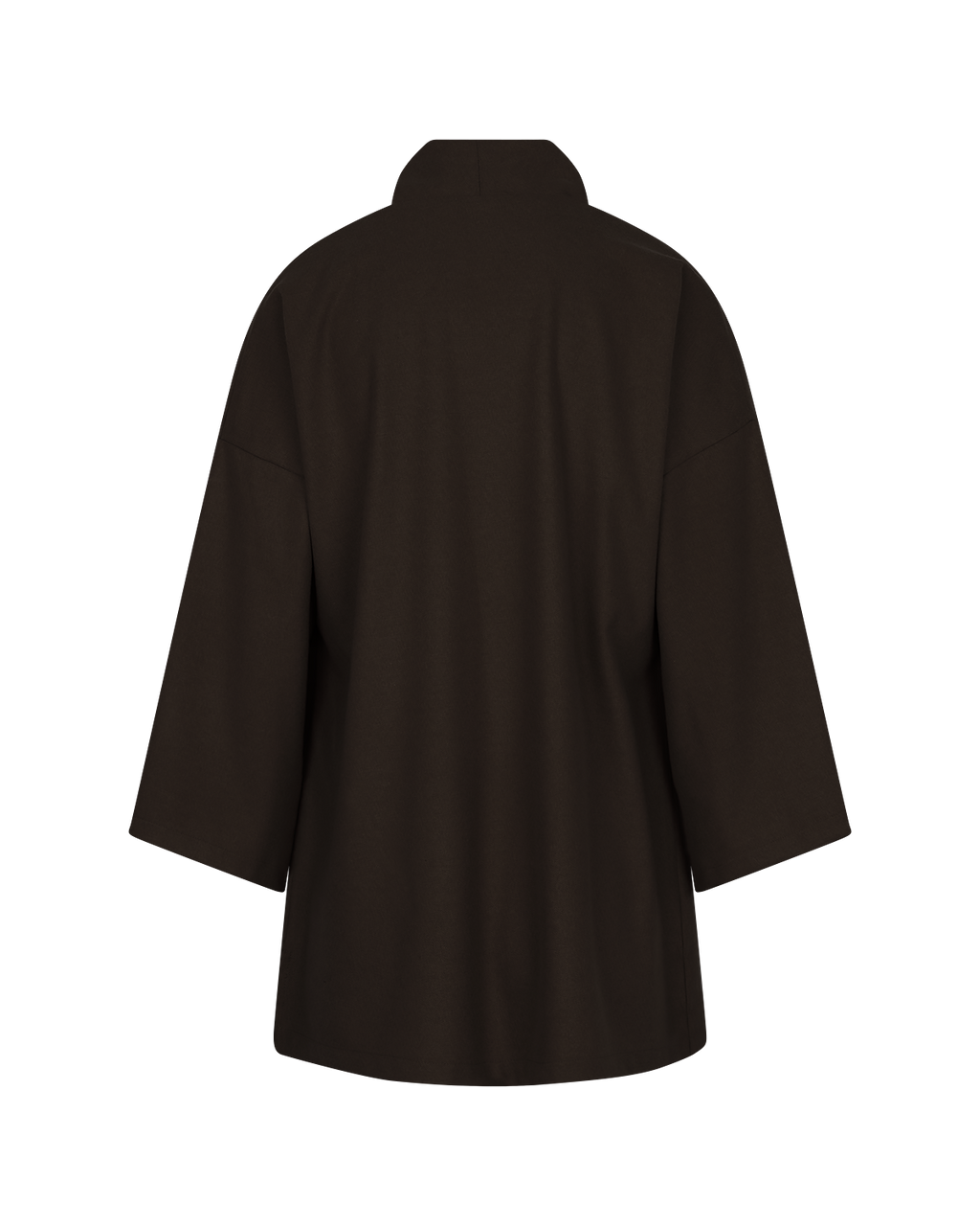 Signature Draped Blouse in Chocolate Brown — back