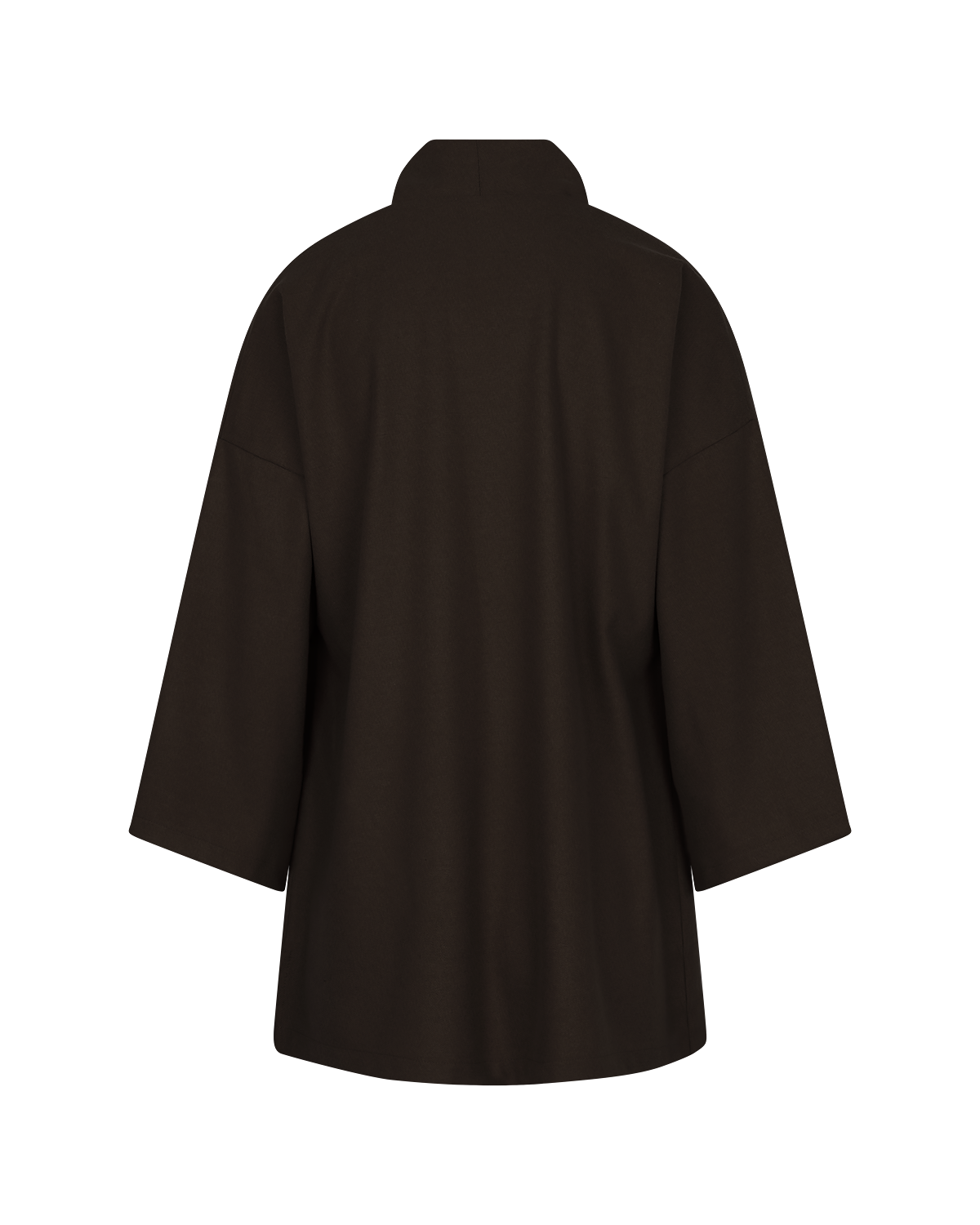 Signature Draped Blouse in Chocolate Brown — back