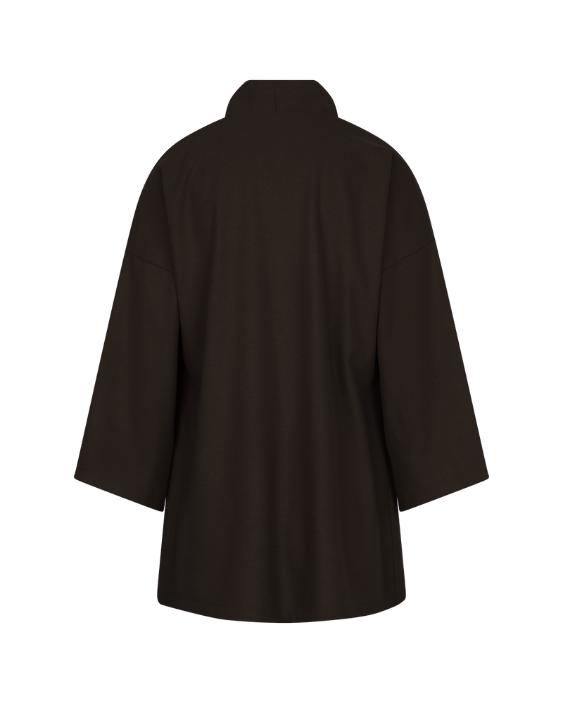 Signature Draped Blouse - Chocolate Brown