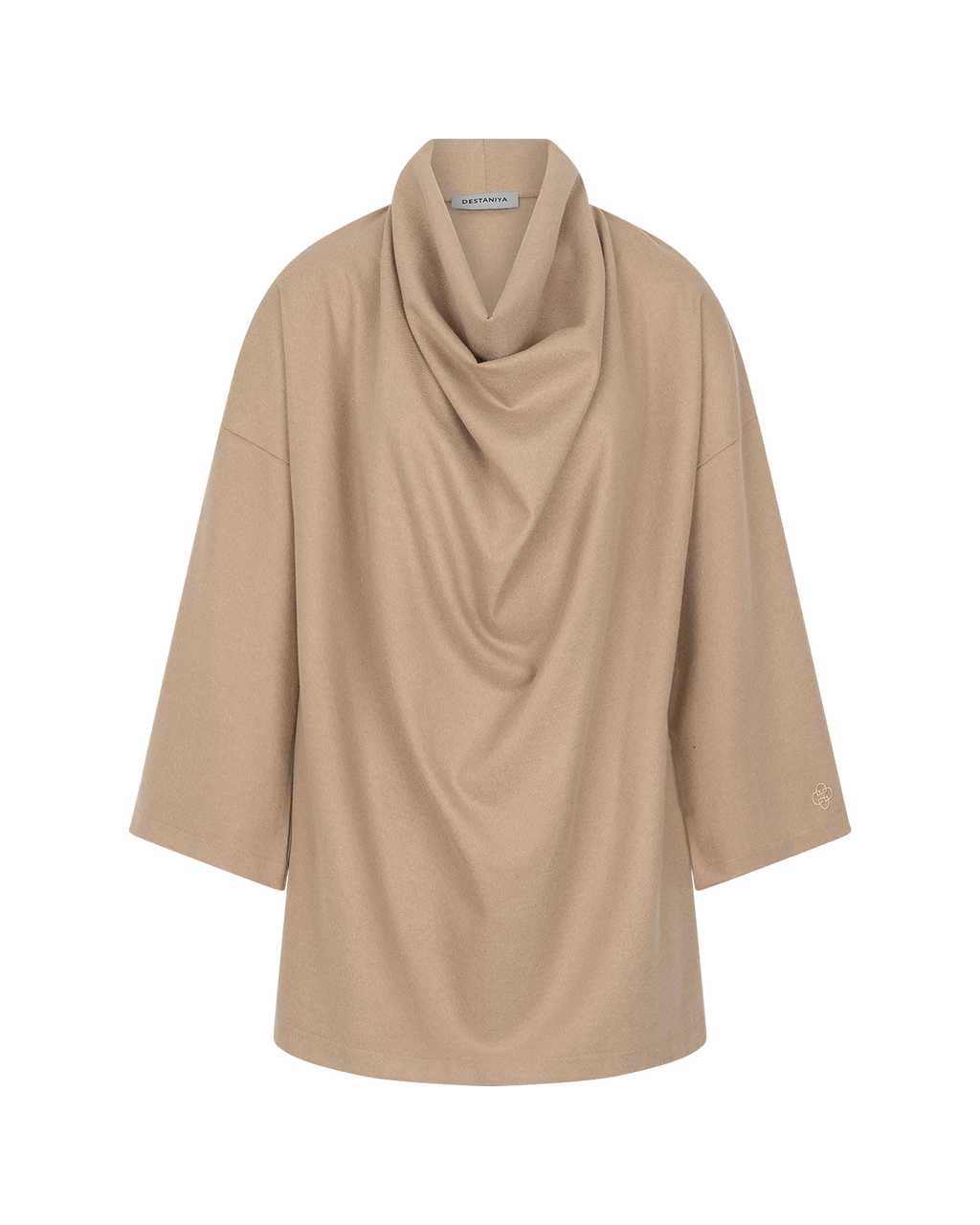 Signature Draped Blouse in Beige — front