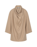 Signature Draped Blouse in Beige — front