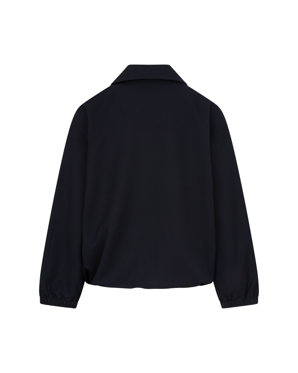 Collared Bomber Jacket in Navy Blue — back