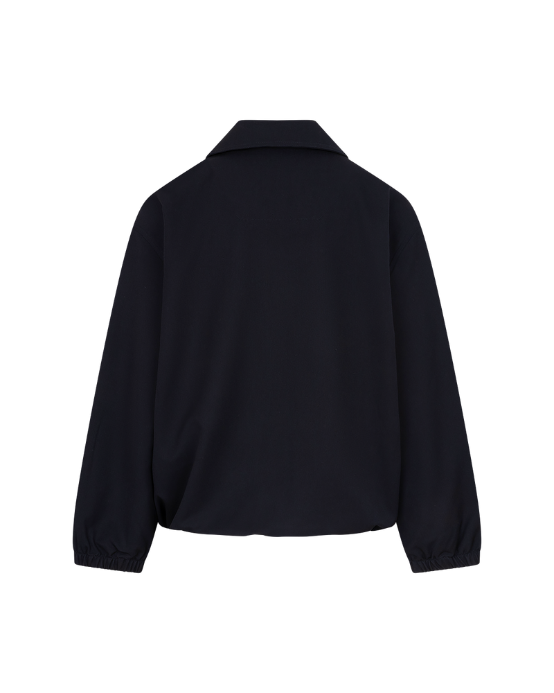 Collared Bomber Jacket - Navy Blue