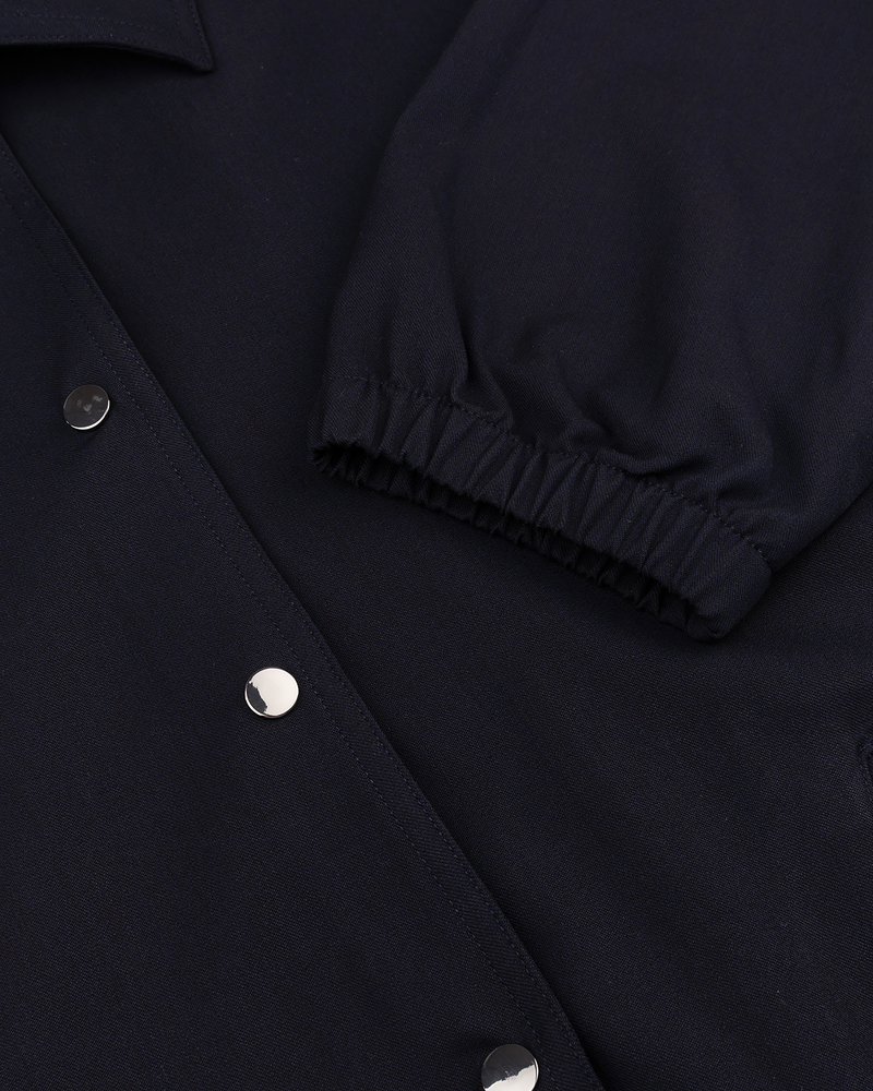 Collared Bomber Jacket - Navy Blue