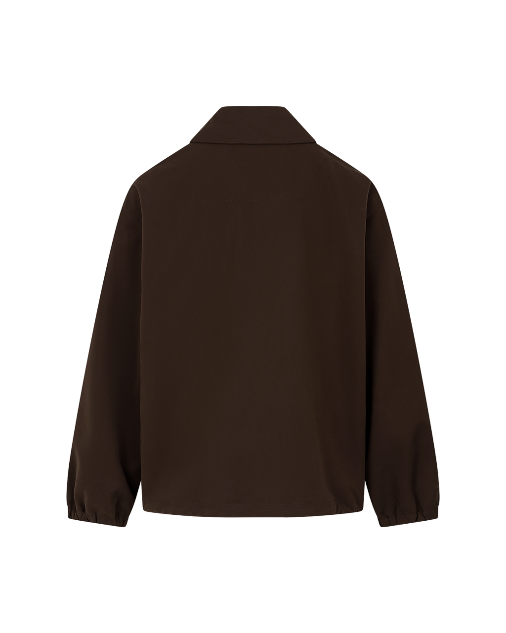 Collared Bomber Jacket in Chocolate Brown — back