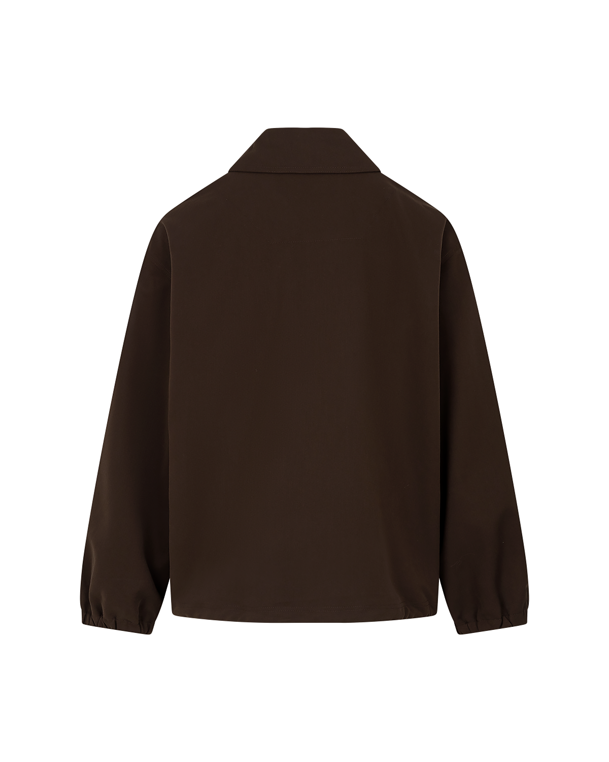 Collared Bomber Jacket in Chocolate Brown — back