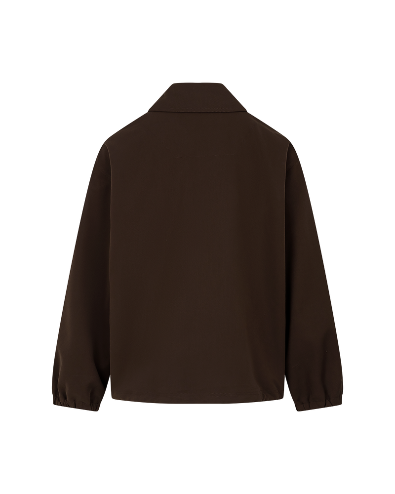 Collared Bomber Jacket - Chocolate Brown