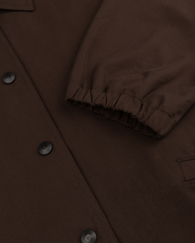 Collared Bomber Jacket - Chocolate Brown