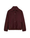 Collared Bomber Jacket in Burgundy — front