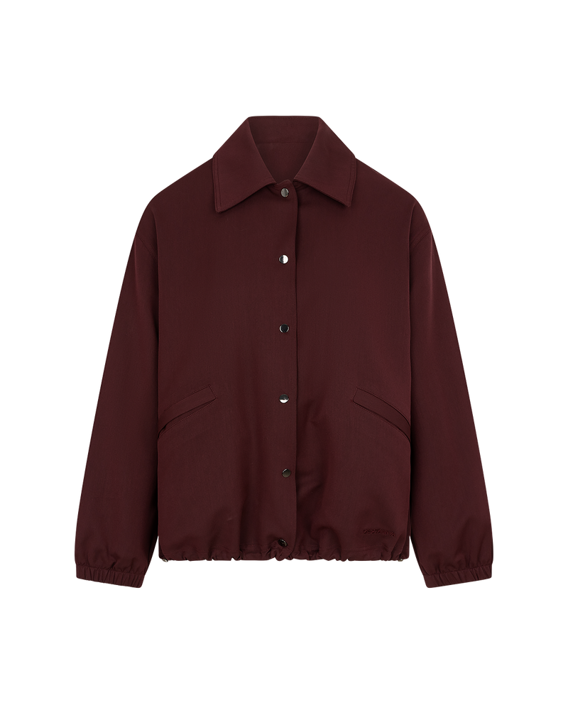 Collared Bomber Jacket - Burgundy