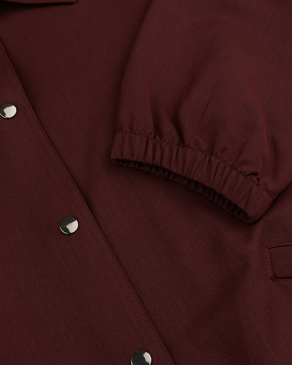 Collared Bomber Jacket in Burgundy — detail
