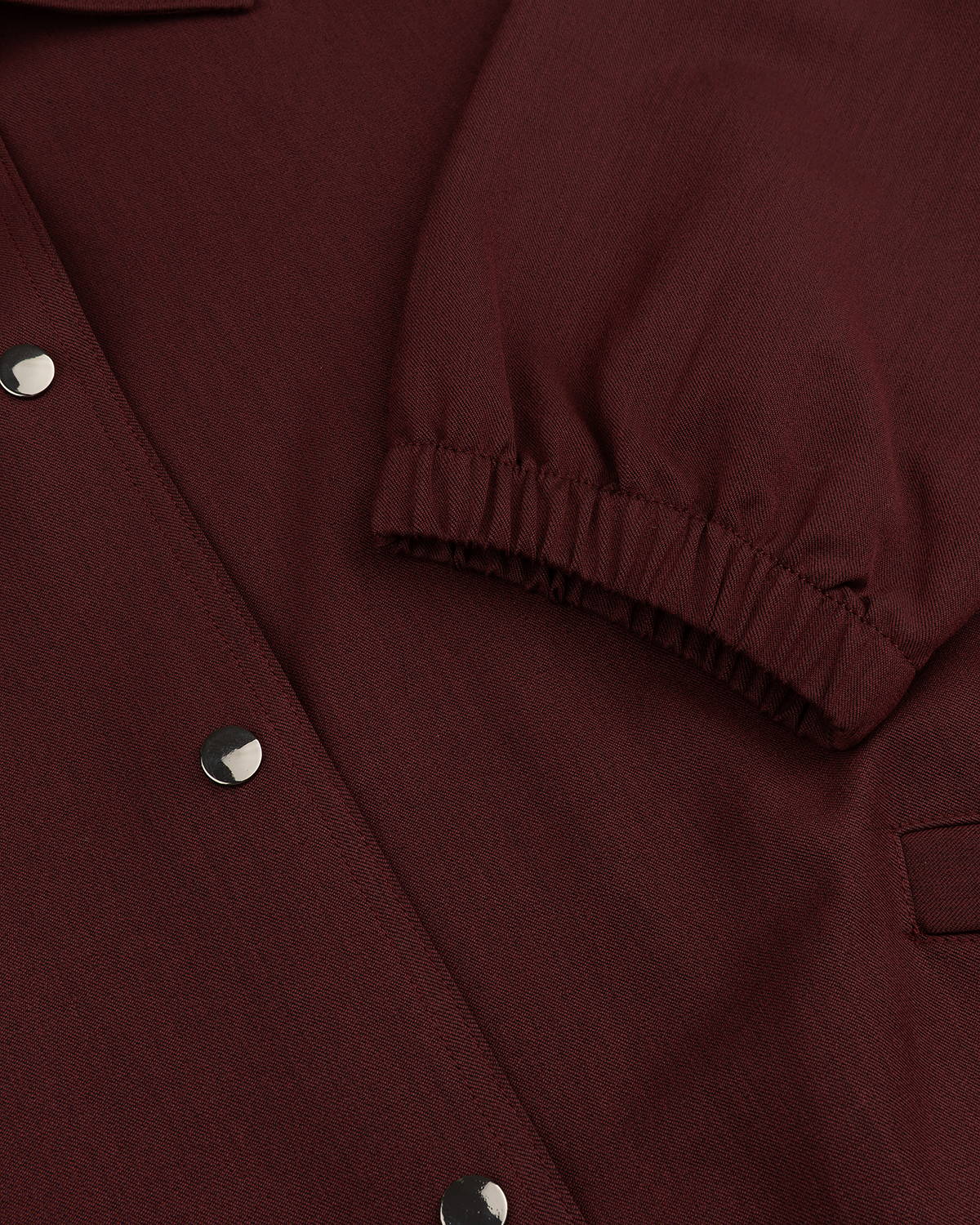 Collared Bomber Jacket in Burgundy — detail