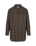 Checked Longline Blouse in Grey — front