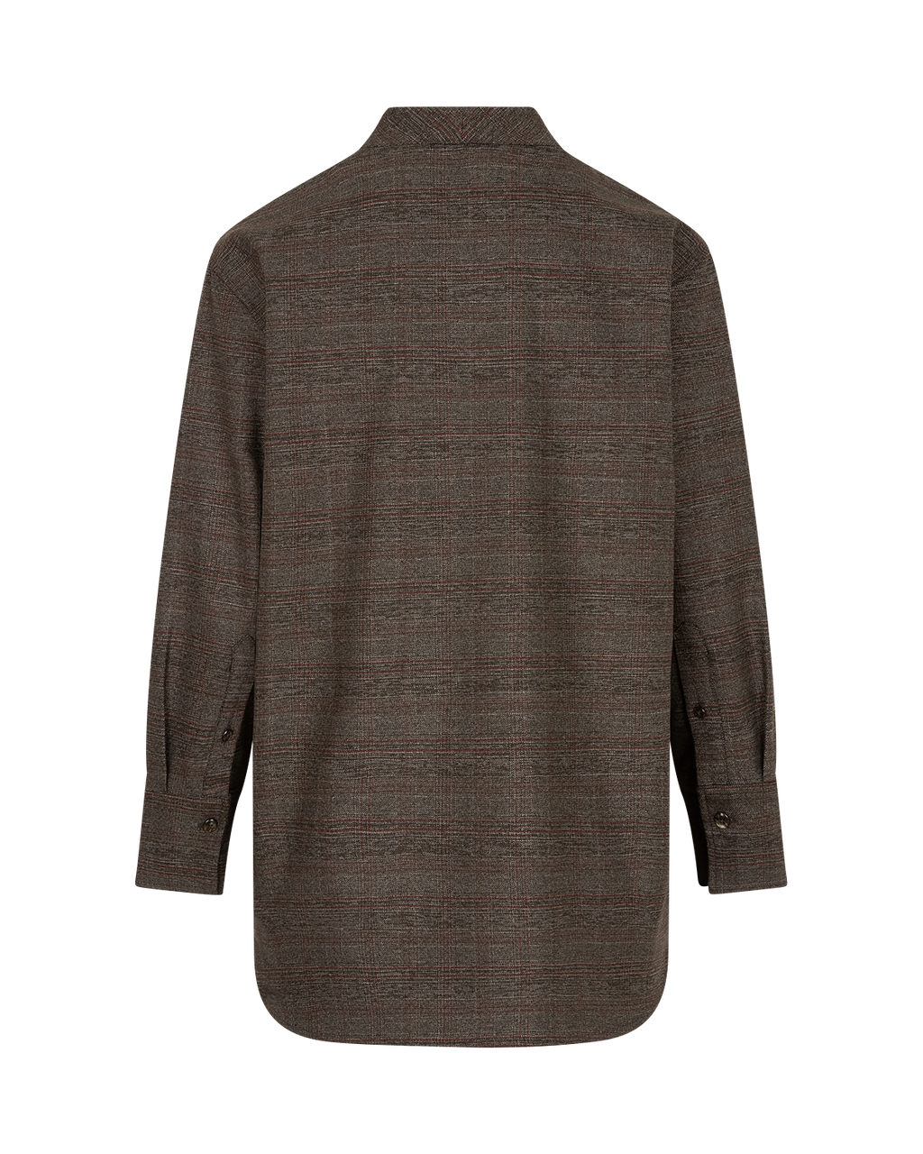 Checked Longline Blouse in Grey — back